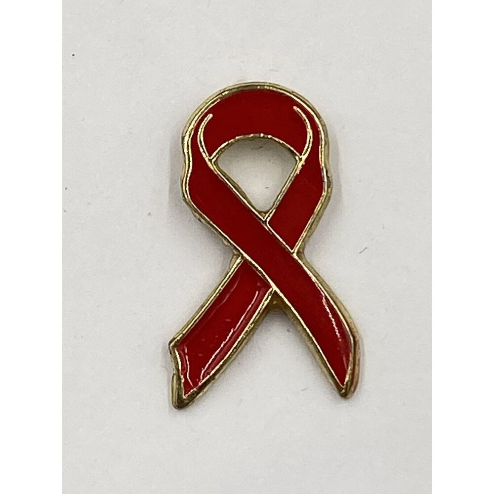 Vintageโ Red Awareness Ribbon Lapel Pin Brooch